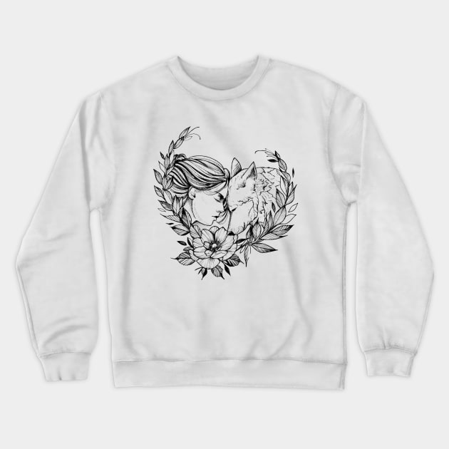 Wolf Woman Crewneck Sweatshirt by LecoLA